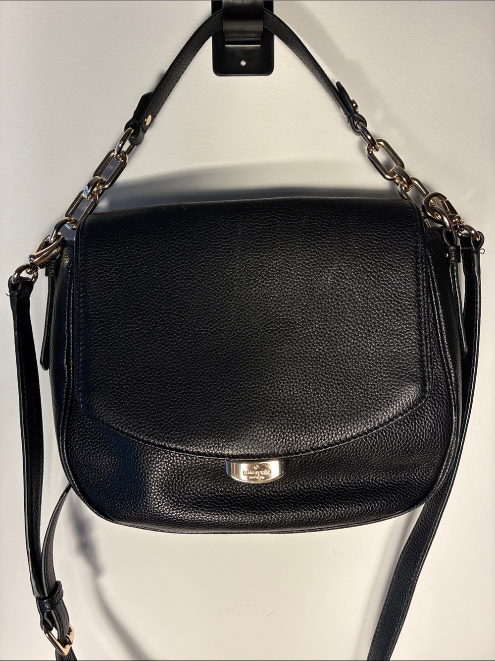 Kate Spade Mulberry Street Alecia Black Leather Crossbody Bag